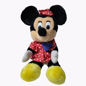 Vintage Disney World Minnie Mouse 12 Inch Polka Dot Dress Stuffed Animal Korea